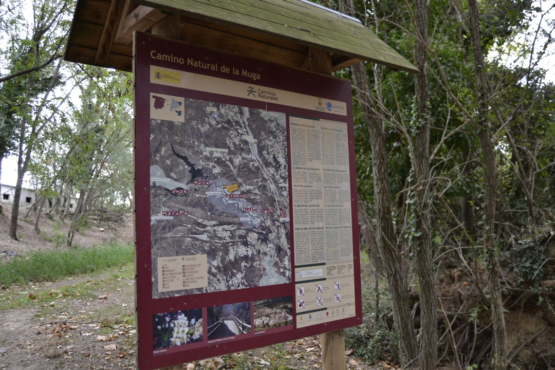 Cartell camí natural de la Muga